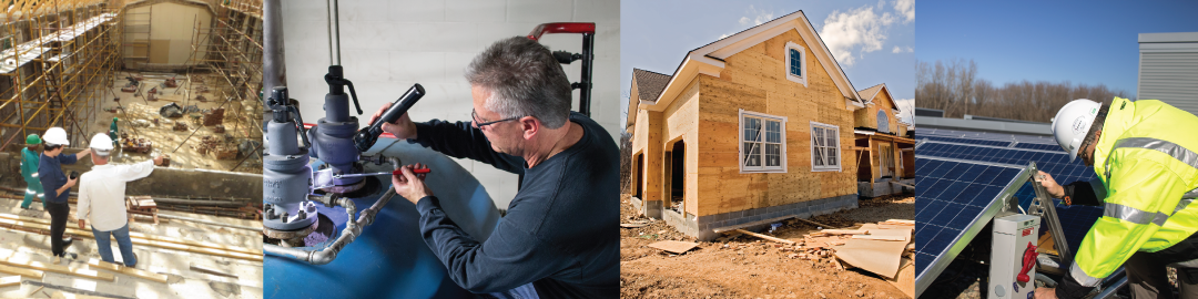 Building officials, boiler inspector, a home under construction and an electrical inspector