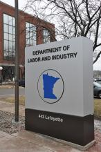 Department of Labor and Industry sign