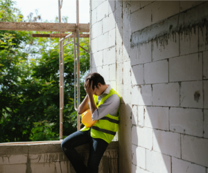 A distressed construction worker