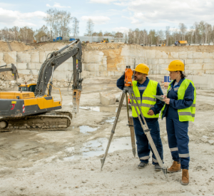 Workers in wet weather