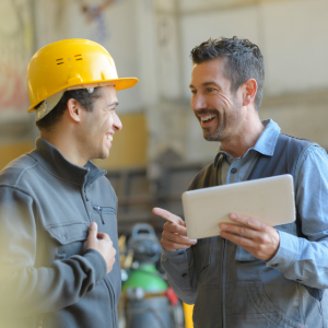 Two construction workers