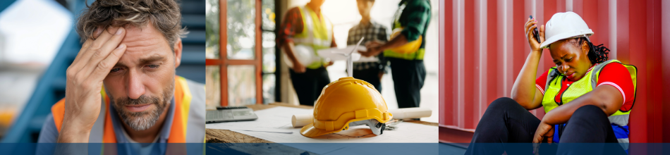 Collage of construction workers