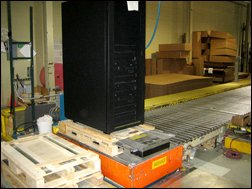 Lift platform for loading mainframe