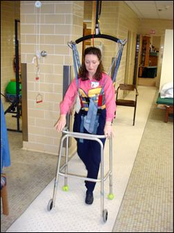 Ceiling-track system for resident ambulation