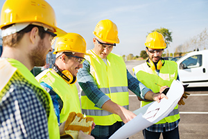 Group looking at plans.