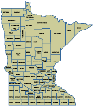 Map of Minnesota counties